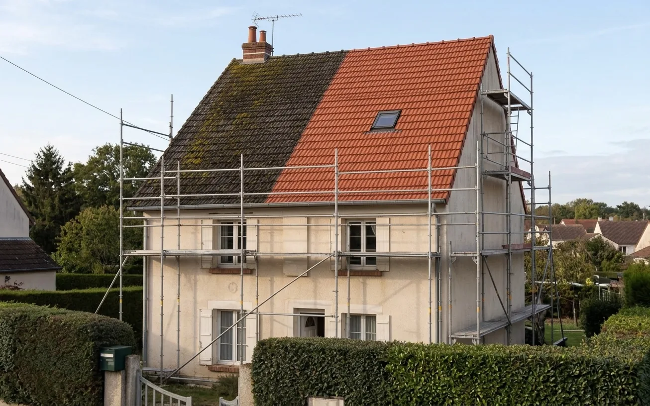 Démoussage de toiture à Meaux
